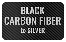 Load image into Gallery viewer, Text 'BLACK CARBON FIBER to SILVER' on a black carbon fiber background