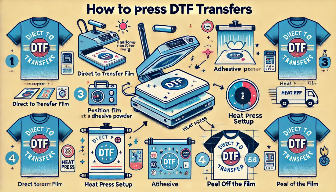 Step-by-step guide on pressing DTF transfers with premium gang sheets and high-quality DTF print in Pineville, Louisiana.