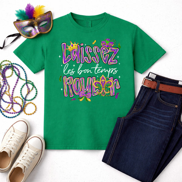 Laissez Les Bon Temps Rouler – Mardi Gras Premade DTF Transfer