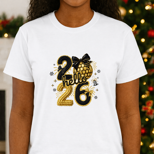 Hello 2026 – New Years Premade DTF Transfer