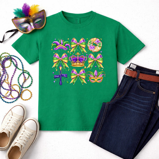 Mardi Gras Jester Hat Mask King Cake – Mardi Gras Premade DTF Transfer