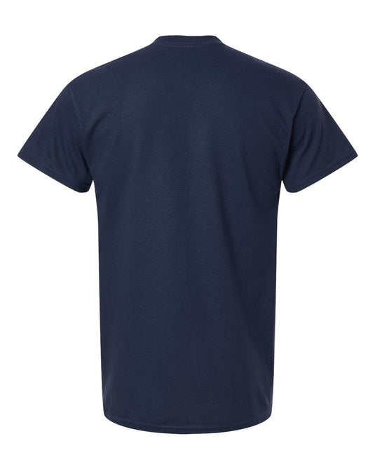 Gildan 5000 Unisex Heavy Cotton™ T-Shirt - Navy - Back View