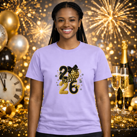 Hello 2026 – New Years Premade DTF Transfer