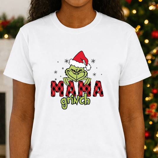 Mama Grinch Santa Hat – Christmas Premade DTF Transfer