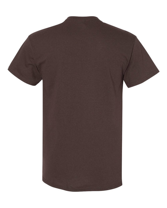 Gildan 5000 Unisex Heavy Cotton™ T-Shirt - Dark Chocolate - Back View