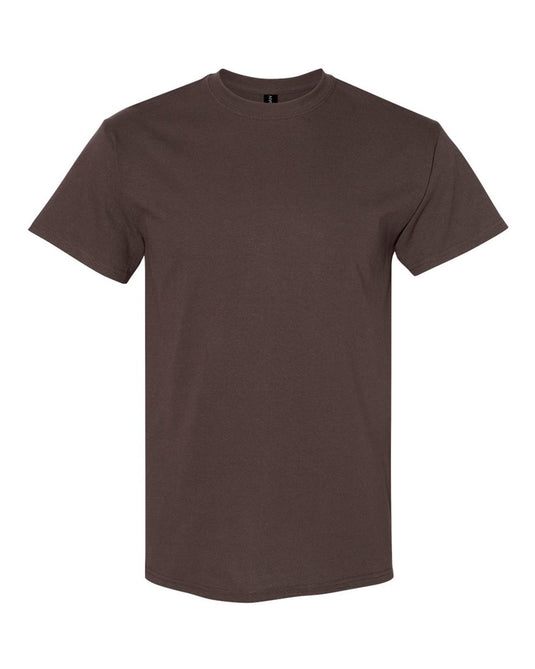 Gildan 5000 Unisex Heavy Cotton™ T-Shirt - Dark Chocolate - Front View