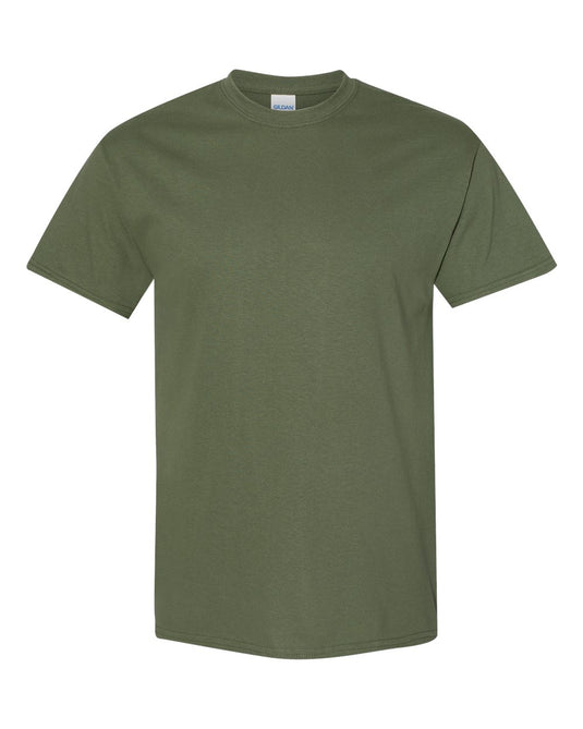 Gildan 5000 Unisex Heavy Cotton™ T-Shirt - Military Green - Front View