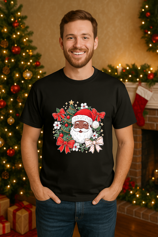 Smiling Black Santa Claus Head – Christmas Premade DTF Transfer