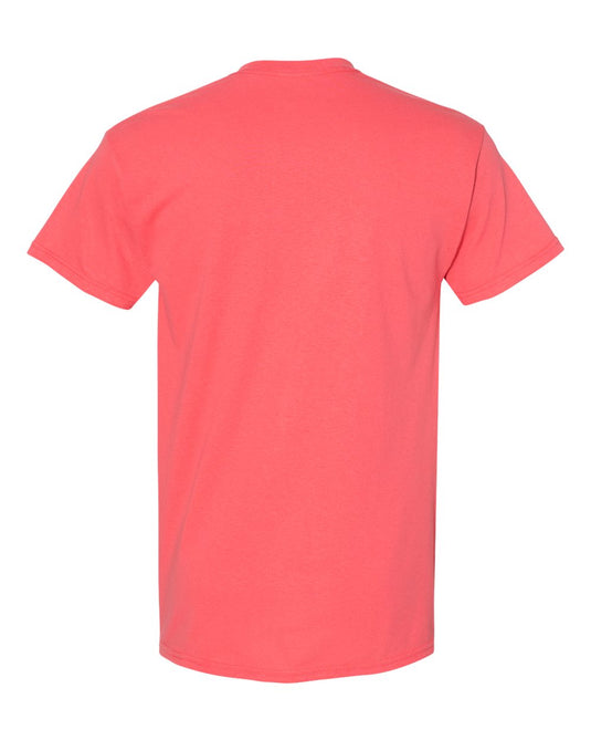 Gildan 5000 Unisex Heavy Cotton™ T-Shirt - Coral Silk - Back View