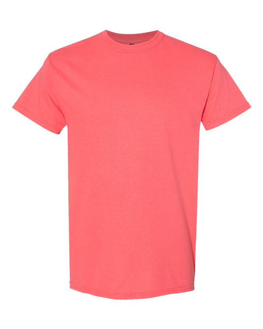 Gildan 5000 Unisex Heavy Cotton™ T-Shirt - Coral Silk - Front View