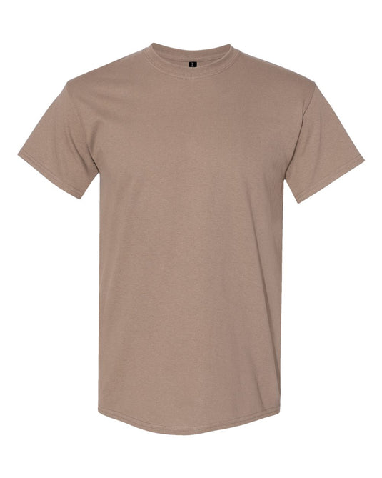 Gildan 5000 Unisex Heavy Cotton™ T-Shirt - Brown Savana - Front View