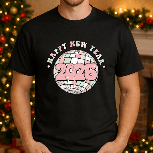 Groovy Happy New Year 2026 – New Years Premade DTF Transfer