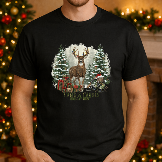 Camo Buck Santa Hat – Christmas Holiday Premade DTF Transfer