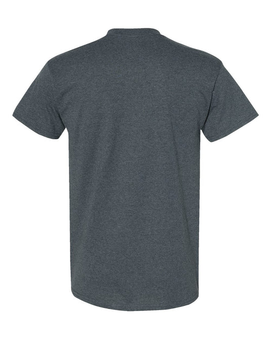 Gildan 5000 Unisex Heavy Cotton™ T-Shirt - Dark Heather - Back View