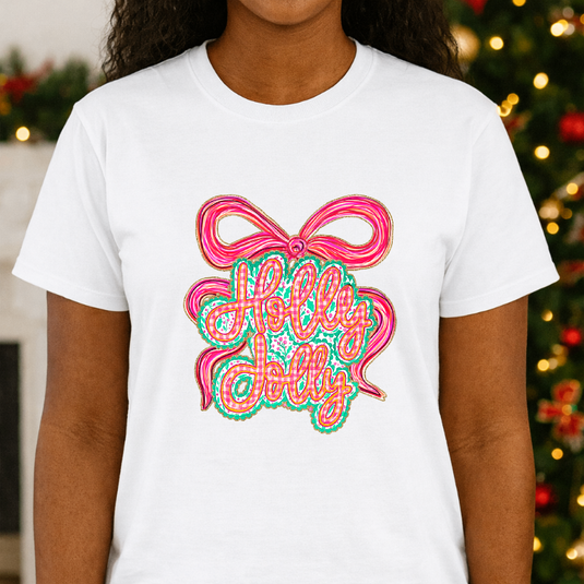 Merry & Bright Christmas Tree – Holiday Premade DTF Transfer