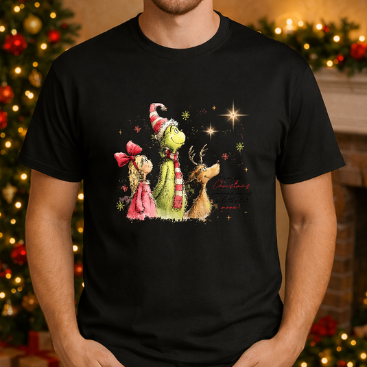 Retro Grinch Dog with Santa Hat – Christmas Premade DTF Transfer
