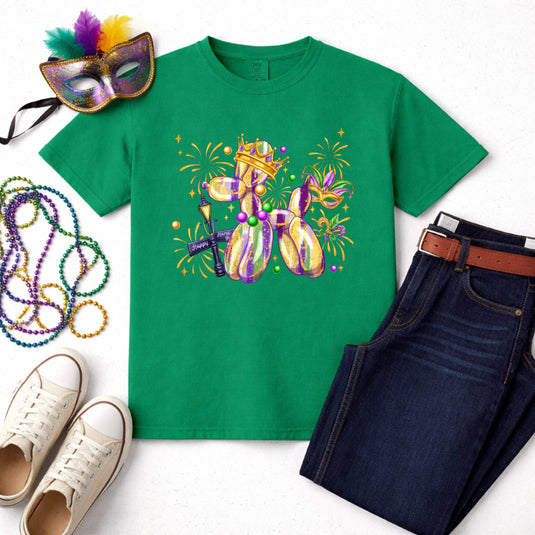 Happy Mardi Gras Dog Brush Stroke – Mardi Gras Premade DTF Transfer