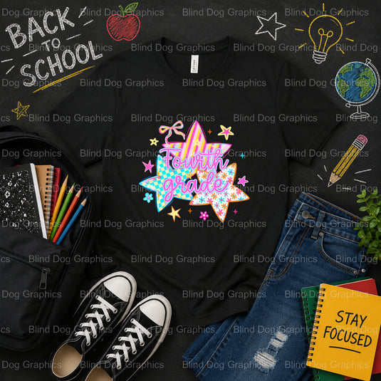 4TH GRADE CREW – School Premade DTF Transfer (view 1 of 2) – by Blind Dog Graphics – Premade Transfers – School DTF Transf...