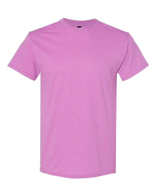 Gildan 5000 Unisex Heavy Cotton™ T-Shirt - Heather Radiant Orchid - Front View