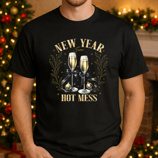 New Year New Me But Like A Hot Mess – New Years Premade DTF Transfer