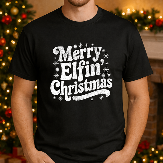 Merry Elfin' Christmas – Christmas Elf Legs Grunge Premade DTF Transfer