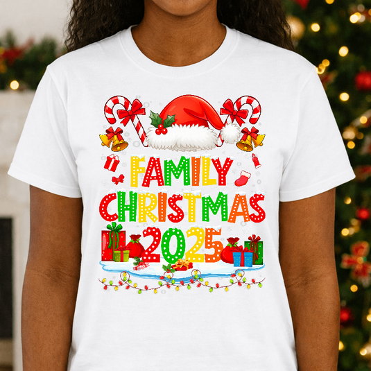 Funny Family Matching Christmas 2025 Pajamas PJs Outfit Gift T-Shirt – Christmas Premade DTF Transfer