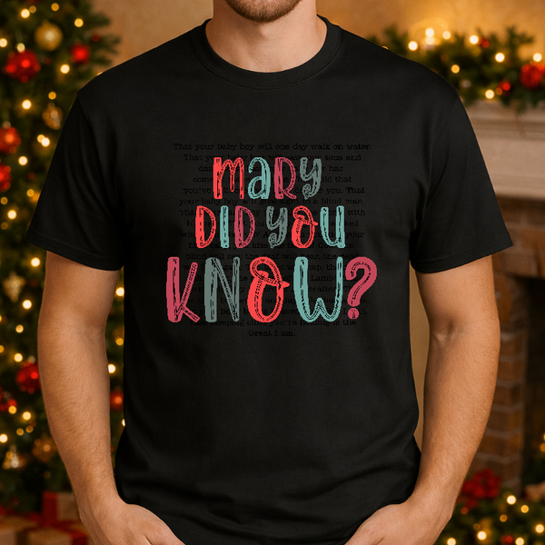 MARY DID YOU KNOW? – Christmas Premade DTF Transfer