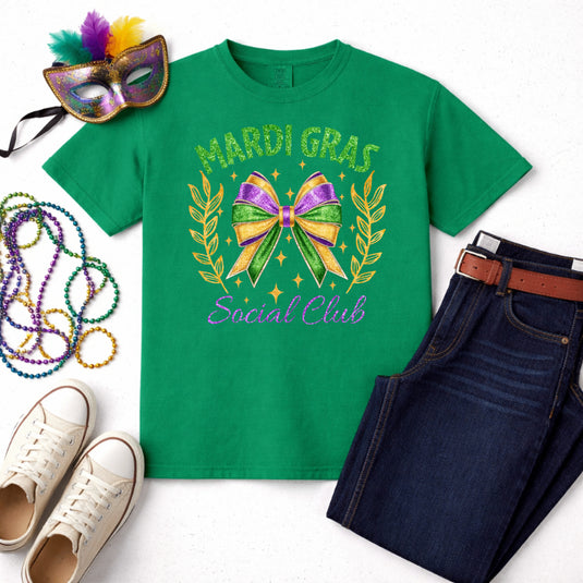 Mardi Gras SOCIAL CLUB – Mardi Gras Premade DTF Transfer