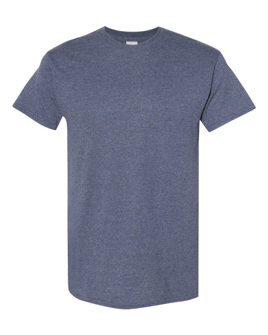 Gildan 5000 Unisex Heavy Cotton™ T-Shirt - Heather Navy - Front View