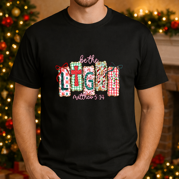 BE THE LIGHT Snowflake – Christmas Premade DTF Transfer