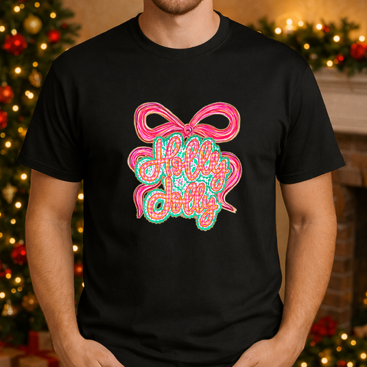 Merry & Bright Christmas Tree – Holiday Premade DTF Transfer