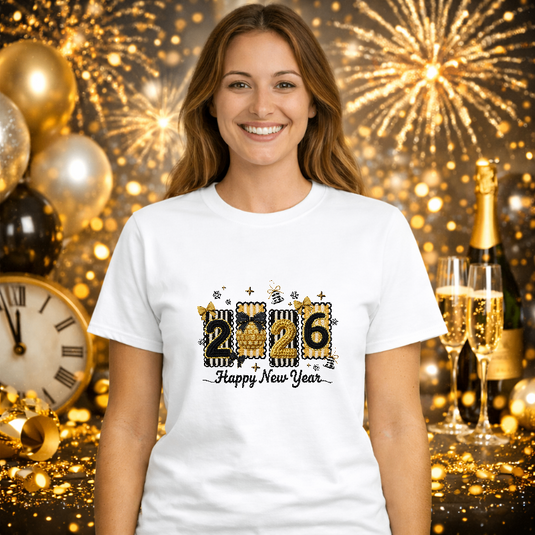 HAPPY NEW YEAR 2026 – New Years Premade DTF Transfer