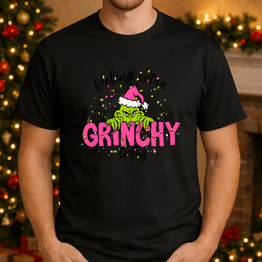FEELING EXTRA GRINCHY – Christmas Grinch Santa Hat Premade DTF Transfer
