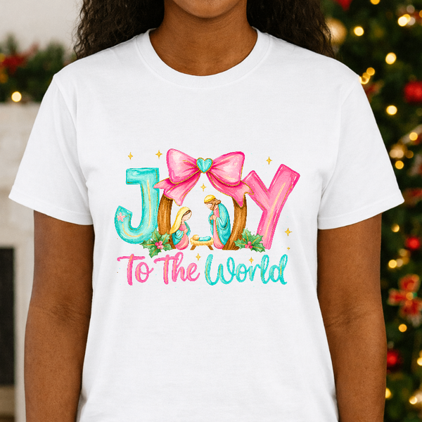 JOY TO THE WORLD – Christmas Premade DTF Transfer