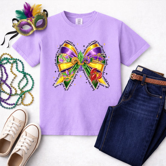 MARDI GRAS Metallic Bow Crawfish – Mardi Gras Premade DTF Transfer