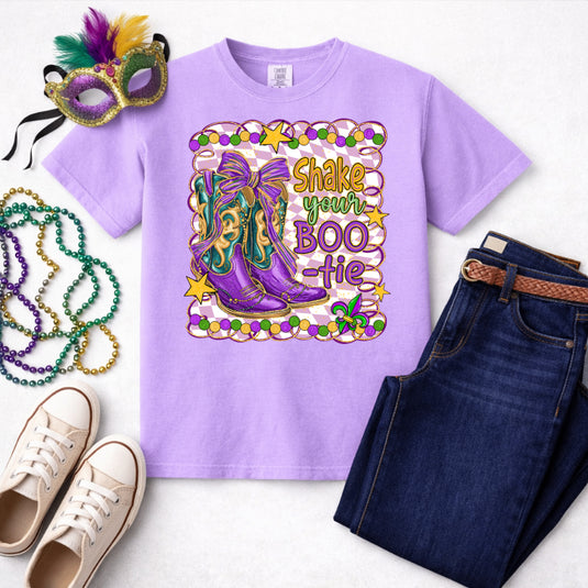 SHAKE YOUR BOO-TIE – Mardi Gras Premade DTF Transfer