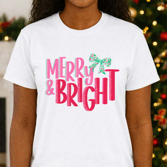 Merry & Bright – Christmas Premade DTF Transfer
