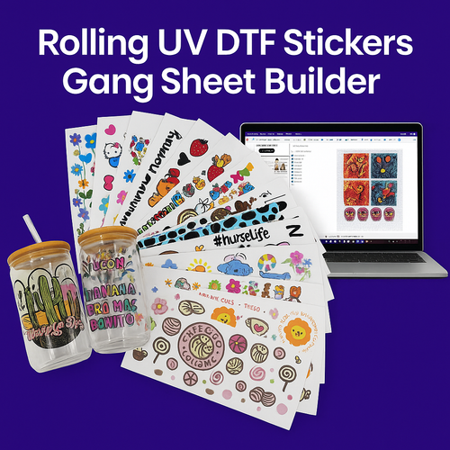 Rolling UV DTF Stickers  Gang Sheet Builder