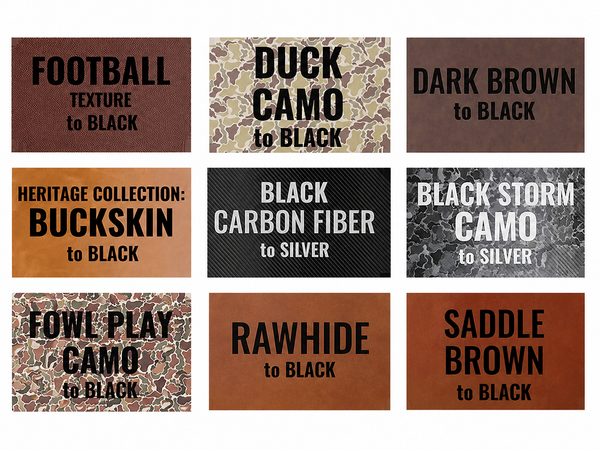 Collection of color swatches with text labels on a white background