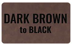 Load image into Gallery viewer, Rectangular brown leather sample with text 'Dark Brown to Black'

