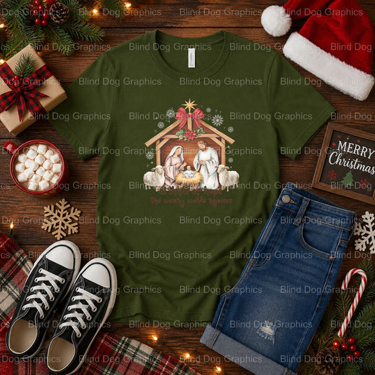 A THRILL OF HOPE THE WEARY WORLD REJOICES – Christmas Premade DTF Transfer (view 2 of 2) – by Blind Dog Graphics – Premade...
