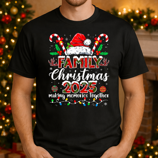 Matching Santa Tee Family Christmas 2025 Xmas Pajamas Pjs T-Shirt – Christmas Premade DTF Transfer