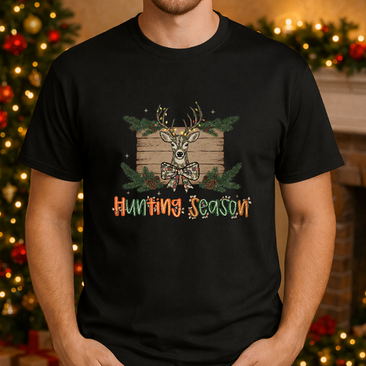 Merry Christmas Y'all Buck Hunter It's Deer Season Buck – Christmas Premade DTF Transfer