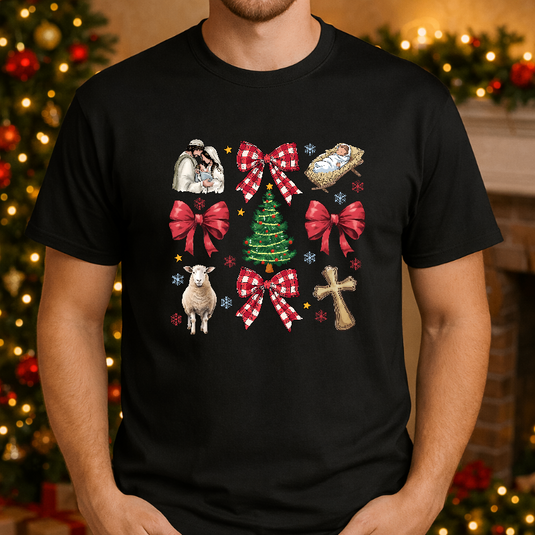 "Joy to the World" Nativity Scene – Christmas Premade DTF Transfer