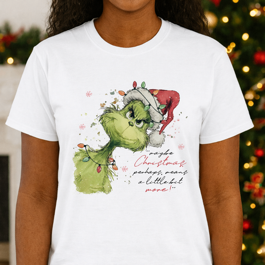 Retro Grinch Santa Hat Christmas Lights – Christmas Premade DTF Transfer
