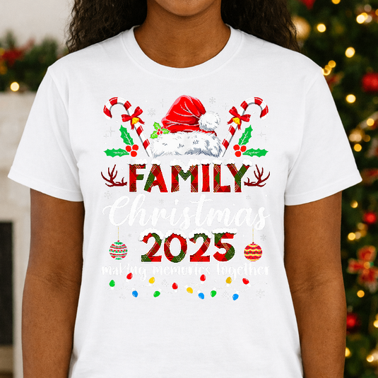 Matching Santa Tee Family Christmas 2025 Xmas Pajamas Pjs T-Shirt – Christmas Premade DTF Transfer