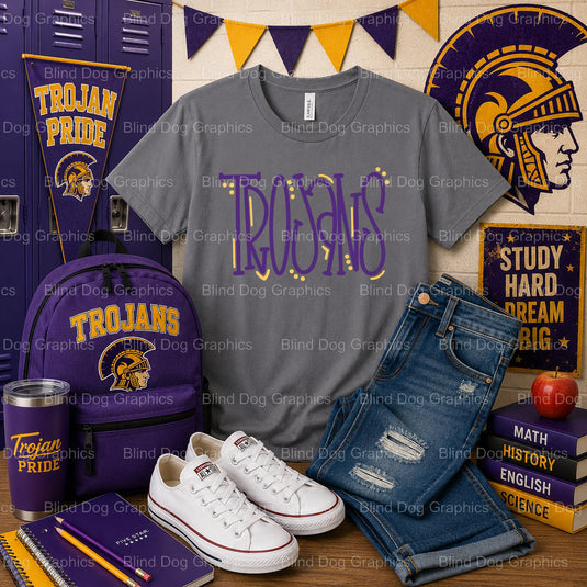 Alexandria Senior High Purple Gold Crest – Alexandria Senior High School Premade DTF Transfer (view 2 of 2) – by Blind Dog...