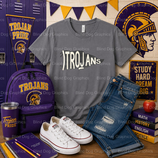 Alexandria Senior High School TROJANS 1902 – Alexandria Senior High School Premade DTF Transfer (view 1 of 2) – by Blind D...