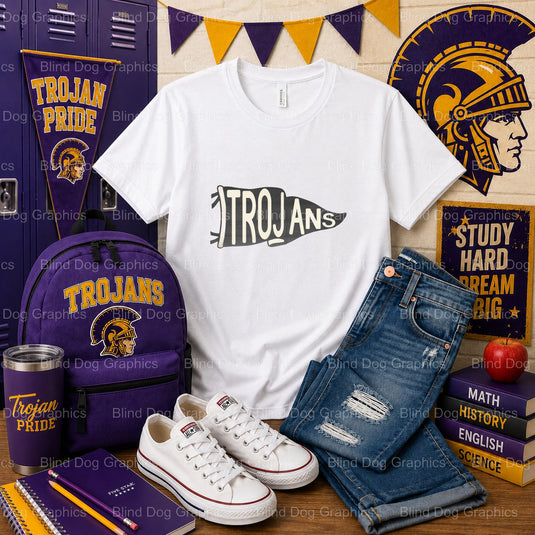 Alexandria Senior High School TROJANS 1902 – Alexandria Senior High School Premade DTF Transfer (view 2 of 2) – by Blind D...