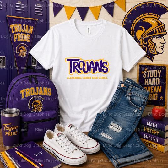 Alexandria Senior High Trojans Since 1913 Helmet Shield – Alexandria Senior High School Premade DTF Transfer (view 1 of 2)...